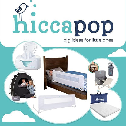 hiccapop 44" x 19" Bed Rail for Toddlers, Heavy-Duty Safety Bed Rail for Twin, Full, Queen Beds, Soft Mesh Cover & Swing-Down Design, Easy No-Tool Installation (White)