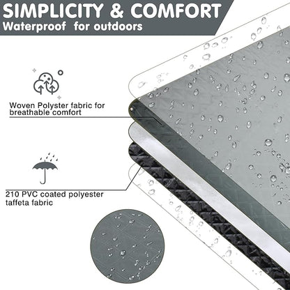Waterproof Picnic Blanket 80 * 80 in Portable with Carry Strap for Beach Mat or Family Outdoor Camping Party, Park Blanket for Grass Park, Hiking, Travel