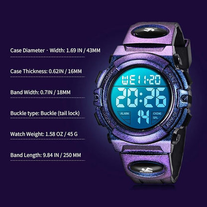 Kids Watch,Boys Watch for 3-15 Year Old Boys,Digital Sport Outdoor Multifunctional Chronograph LED 50 M Waterproof Alarm Calendar Analog Watch for Children with Silicone Band,Kids Gift