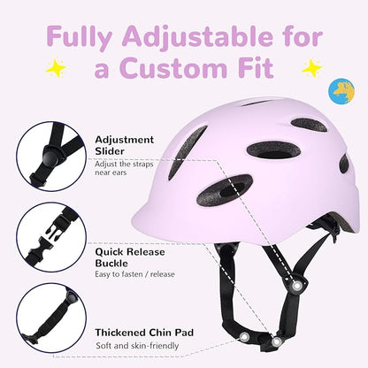 Kids/Youth Bike Helmet for Boys Girls and Teens, Adjustable and Multi-Sport for Bicycle, Kick Scooter, Skateboard, Roller/Inline Skate