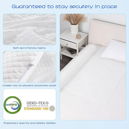 YIHATA Bed Rail for Toddlers Foldable Bed Bumper with Flap 2 Pack Toddler Bed Rails Portable Bed Rails for Toddlers with Non-Slip Machine Washable Cover Toddler Bed Rails for Kids Twin Bed