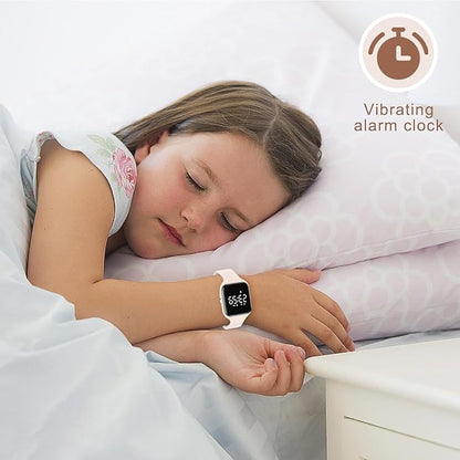 Kids Watches for Girls Boys Digital Sport Watch with Step Counter Pedometer Vibration Alarm Clock, No App Waterproof Fitness Tracker Kids Watch Boys Girls Teens Students Ages 5-16