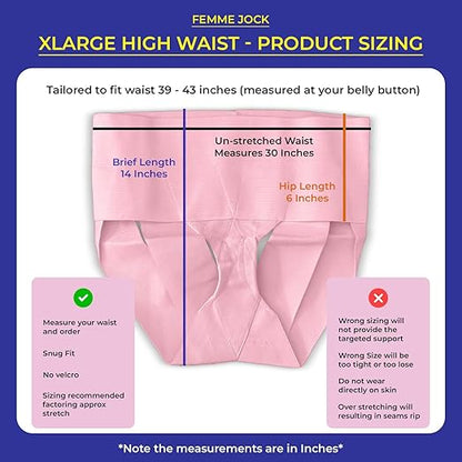 Patented Women’s Pelvic Floor Orthotic Support Belt ― Uterus Pain Relief Girdle for Dropped Bladder, Vulvar Varicosities, Postpartum Recovery, SPD | High Waist - Pink (XL)