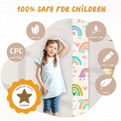 Personalized Name Height Chart for Kids, Rainbow Height Measurement for Wall, Child Height Measure Wall Chart Bedroom Nursery Wall Decoration, Playroom Essentials, Children's Day Gifts