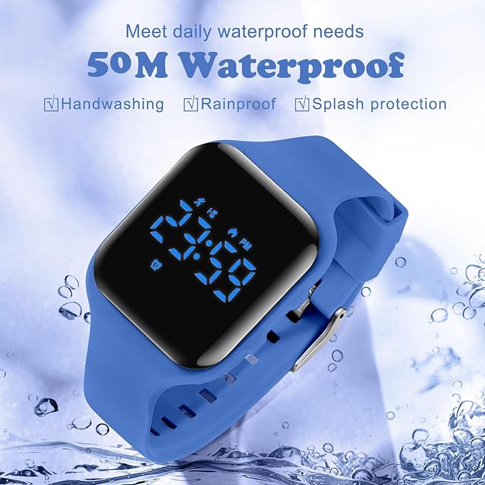 Kids Watches for Girls Boys Digital Sport Watch with Step Counter Pedometer Vibration Alarm Clock, No App Waterproof Fitness Tracker Kids Watch Boys Girls Teens Students Ages 5-16