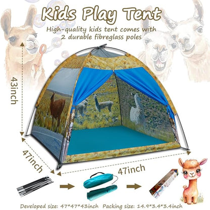 Kids' Alpaca Tent - Fun Pop-Up Playhouse for Boys and Girls - Easy Setup, Indoor/Outdoor Adventure Tent - 47" x 47" x 43"