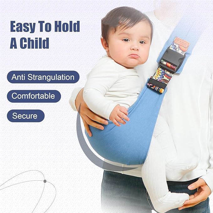 Baby Sling Carrier,Baby Sling,Toddler Carrier,Adjustable and Non-Slip Hip Seat Carriers Carrying 10-30 lbs(Black Sailboat)