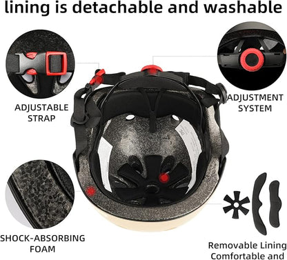 Kids Bike Helmet,Toddler Skateboard Helmets for Ages 2-3-5-8-14 Years Boys Girls，Adjustable Multi-Sport Bicycle Skateboarding Football Roller Skating Scooter Rollerblade Balance Bike Helmet