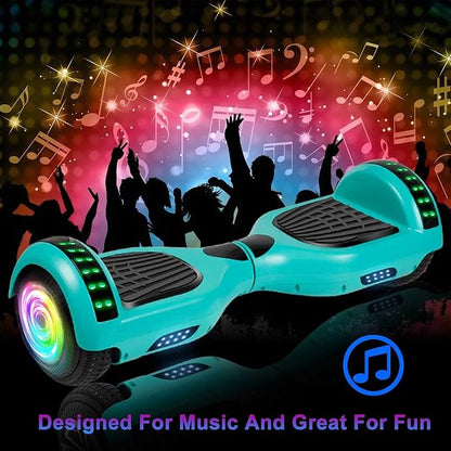 SISIGAD Scooters for Kids Ages 6-12, with Built-in Bluetooth Speaker and 6.5" Colorful Lights Wheels, Safety Certified Self Balancing Scooter Gift for Kids