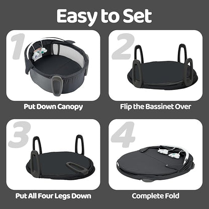 Pamo babe Portable Bassinet and Play Space Baby Dome with Toys and Canopy Travel Crib for Newborn