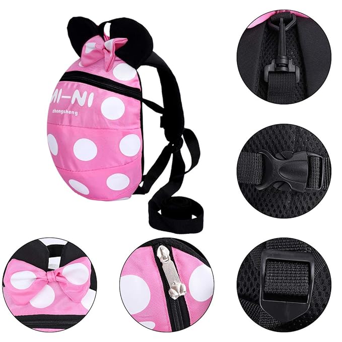 CZSYZCZS Toddlers Leash + Anti Lost Wrist Link Child Kids Safety Harness Kids Walking Wristband Assistant Strap Belt (pink)