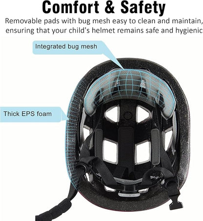 Kids Bike Helmet,2 Sizes Adjustable for Youth Child Boys & Girls Ages 3-5-8-14,Ventilation and Multi-Sport for Bicycle Scooter Skate