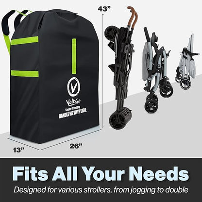 V VOLKGO Stroller Bag for Airplane, Large Cover for Airtravel, Jogger & Umbrella Stroller Cover for Travel - Fits Most Sizes, Gate Check Bag, Heavy Duty Durable Infant carrier covers for Air Travel