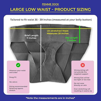 Women's Pelvic Support Belt ― Uterus Girdle for Prolapsed Bladder | Postpartum Recovery | Pain Relief | Low Waist - BLACK - L