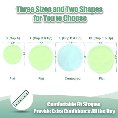 wegreeco Nursing Breast Pads (14 Pack) + Laundry Bag & Storage Bag, 2 Sizes: 3.9/4.7 inch - Washable & Reusable Breastfeeding Nursing Pads (Passion, Large, Heavy Flow Use)