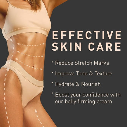 Enaskin Naturals Belly Firming Cream: B Flat Skin Tightening, Cellulite & Stretch Mark Reduction Cream for Stomach, Thighs and Booty - Hydrating Body Lotion for Women & Men, 3.38 Fl. Oz