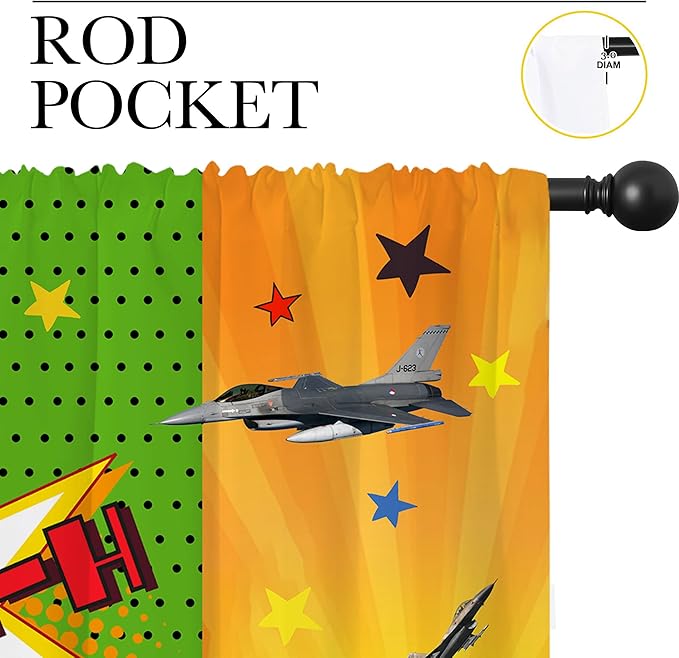 Superhero Rod Pocket Blackout Curtains for Boy Girl Bedroom, City War Explosion Comics Art Home Energy Efficient Light Filtering Window Curtain for Living Room, 84x84 inch