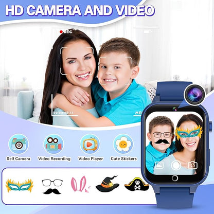Vakzovy Smart Watch for Kids with 26 Puzzle Games HD Camera MP3 Player Audiobook Video Pedometer Habit Tracking Learn Card Flashlight Kids Smart Watch Boys Gift for 5-12 Year Old Boys Toys