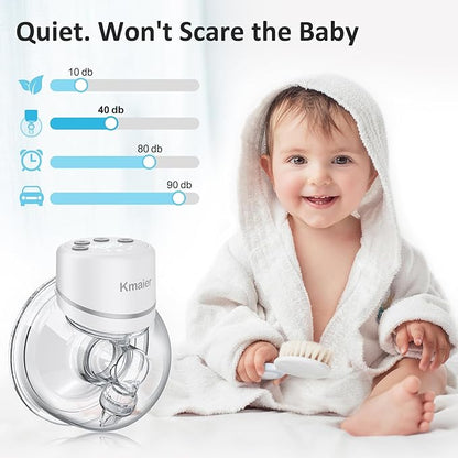 Wearable Breast Pump, Hands Free Breast Pump, Portable Electric Pump with LED Display, Ultra-Quiet and Pain Free- 4 Modes & 12 Levels, 24mm Flange, 2 PackPack