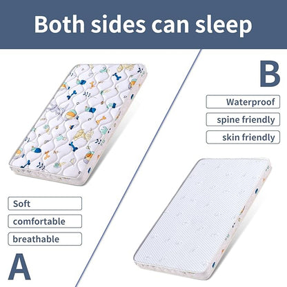 Baby Bassinet Mattress 29x 18 inches- Firm Support and Comfort Premium Foam,Noiseless and Odorless,Hypoallergenic Small Crib Mattress, Fits Moses Basket, Dual Sided with Soft Breathable Fabric