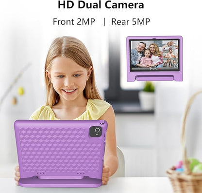 JREN Tablet for Kids｜10 Inch Kids Tablet Android 14｜Octa-core｜64GB｜WiFi ｜Bluetooth｜Parental Control｜Children Content｜Children Toddler Purple