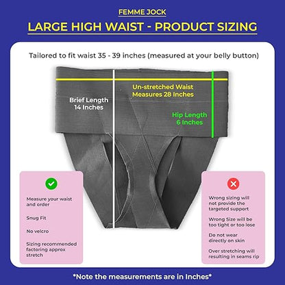 Patented Women’s Pelvic Floor Orthotic Support Belt ― Uterus Pain Relief Girdle for Dropped Bladder, Vulvar Varicosities, Postpartum Recovery, SPD | High Waist (Black, Large)