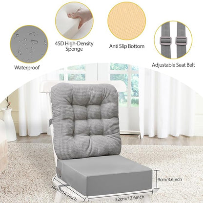 Toddler Booster Seat for Dining Table 2PC Upgraded 3.6IN Cushion with Soft Corduroy Backrest Infant Booster Seat for Kitchen Chair with Adjustable Straps - Non-Slip Base & Breathable Fabric ﻿