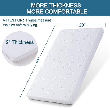 Baby Bassinet Mattress Pad, 41" x 29" x 2" Dual Sided Gel Memory Foam Mattress with Breathable Removable Soft Cover Fit for 4moms Breeze Plus Portable Playard