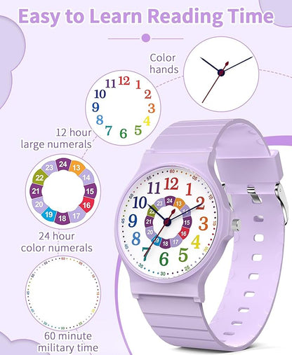 Kids Analog Watch Boys Girls, 30M Waterproof, Sports Watch for Boys, Easy to Read Children's Thin Dial Wrist Watches with Soft Band, for Ages 5-15 Kids Great Birthday Gifts Christmas Day