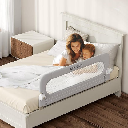 Folding Bed Rail for Toddlers,Baby Bed Rail Guard with Reinforced Anchor Safety System,Fit Bunk,Full Size,Queen,King,Twin(Grey,43"x23.6")