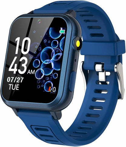 Kids Smart Game Watch with 24 Games HD Touch Screen Video Camera Music Player Pedometer Flashlight Alarm Clock 12/24 hr, Gifts for 5-12 Year Olds Boys