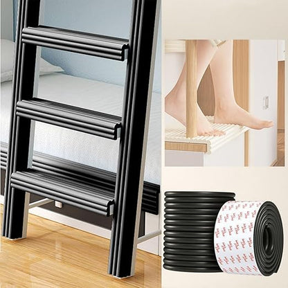 Bunk Bed Ladder Pads,Traction Treads for Stair Steps,Soft Extra-Wide Edge Protector,Self-Adhesive Bunk Bed Ladder Cover Foam Padding,Furniture 16.5 Ft Black