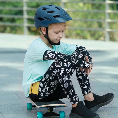 Kids Bike Helmet, Youth Toddler Boys Girls Helmets, 2 Size Adjustable for Ages 2-3-5-8-14 Years, Child Helmet with Visor and LED Light, Lightweight Multi-Sport Bicycle Scooter Cycling Helmets