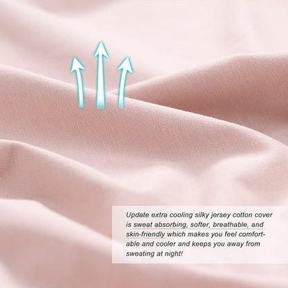 Meiz Pregnancy Pillows, Cooling Pregnancy Pillows for Sleeping, Maternity Pillow for Pregnant Woman, 65" Pregnant Pillows for Sleeping with Cooling Jersey Cover, Apricot