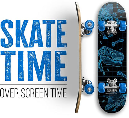 24 inch Rude Boyz Mini Cruiser Skateboard - Aluminium Trucks - Kids Skateboard Ages 5-8 Beginner - Skateboards for Kids