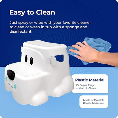 Squatty Potty Kids Toilet Step Stool Set, Potty Pet Bear Cub Base with Training Seat
