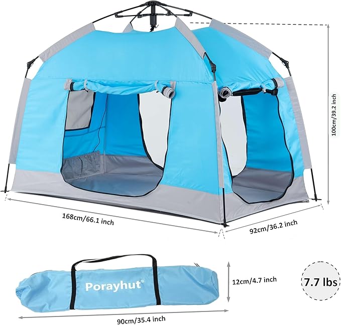 Easy Set Up Kids Playhouse with Nice LED Light Strip and 3 Large Opens,Portable Children Play Tent & Privacy Room for Indoor & Outdoor Games with Carry Bag-Free Space for Toddlers-Birthday Gifts