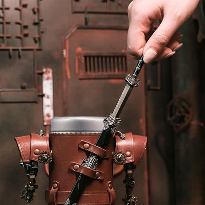 Adult 3D Metal Puzzle, Steampunk Style Pen Holder Metal Model Set, 3D Metal Puzzle Mechanical Pen Holder Building Blocks, DIY Mechanical Model Set, a high-end Gift for Men