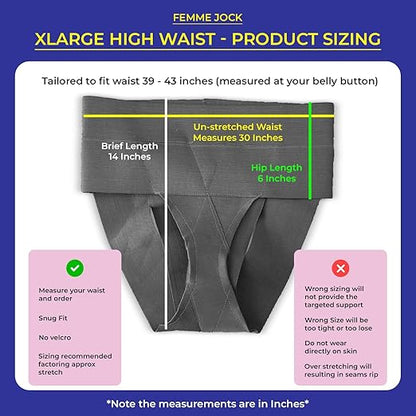 Women’s Pelvic Orthotic Support Belt ― Uterus Girdle for Prolapsed Bladder | Vulvar Varicosities | Postpartum Recovery | Dysfunction Pain Relief - High Waist (Black - X large)