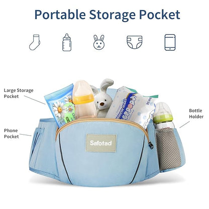 Baby Carrier with Hip Seat,Ergonomic M Position 6in1 Baby Carrier Newborn to Toddler,Head Support and Breathable Mesh Newborn Carrier,Adjustable Baby Holder Carrier for Dad&Mom-Blue