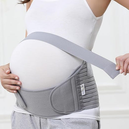 NeoTech Care Pregnancy Support Maternity Belt, Waist/Back/Abdomen Band, Belly Brace (Size M, Grey Color)