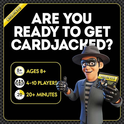 CARDJACKED Party Game – 4-10 Players, Ages 8+, 20+ Minutes – Family-Friendly Strategy for Kids, Teens & Adults for Game Night