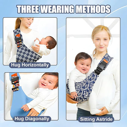 Baby Sling Carrier 2025 Baby Carrier Newborn to Toddler Sling Lightweight Baby Carrier Sling with Adjustable Straps Toddler Carrier Baby Wrap Sling for 10-30 lbs(Gray)