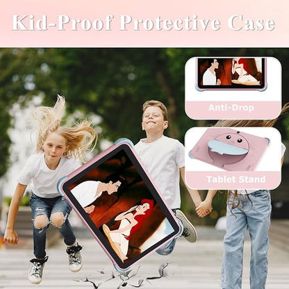 Kids Tablet 10 inch, Android Toddler Tablet for Kids with Case, Dual Cameras, Parental Control,Pre-intalled Apps, 32GB (512TB TF Card Expandable),Great Tablets for Toddlers and Children (Pink)