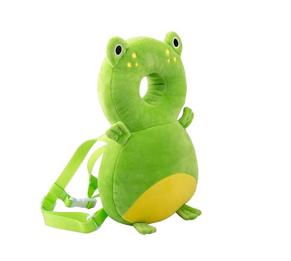 Baby Head Protection Backpack - Soft & Comfortable, Cute Cartoon Design (Q77-Frogs)