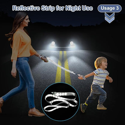 Toddler Harness Leash+ Anti Lost Wrist Link, Accmor Cute Dinosaur Kids Harness with Leash, Foldable Child Leash Baby Walking Wristband Assistant Strap Belt Hold Baby Boys Girls Close While Walking