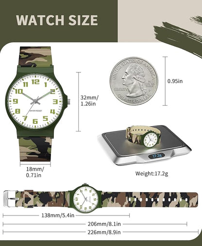 Kids Analog Watch Boys Girls, 30M Waterproof, Sports Watch for Boys, Easy to Read Children's Thin Dial Wrist Watches with Soft Band, for Ages 5-15 Kids Great Birthday Gifts Christmas Day