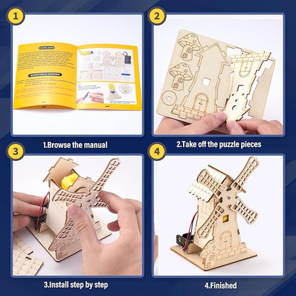 Yutin 5 Individual STEM Science Kits for Kids, Wood Arts and Craft Kits, STEM Toys for Boys Girls Age 8-12 5-7 8 10 12 13 14 Gift Idea, 3D Puzzles Building Engineering Model Set