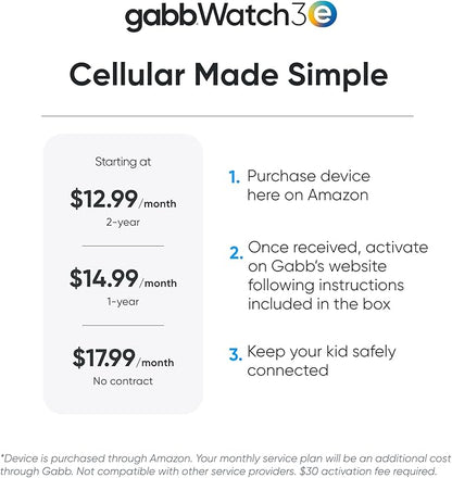 Gabb Watch 3e - Smart Watch for Kids, GPS Tracker, No Social Media or Internet, Fees Required (Dark Gray)
