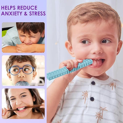 ERKOON 5 Pack Sensory Chew Toys for Autistic Children, Silicone Chewy Tubes Teething Tubes for Autism, ADHD, SPD, Chewies with Special Needs, Oral Motor Chewy Tool for Sensory Kids